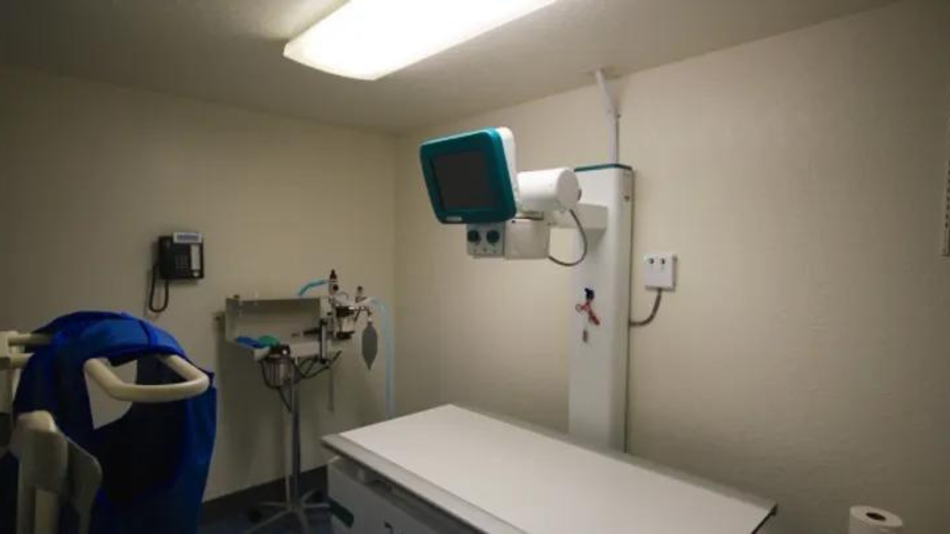 a medical equipment in a room